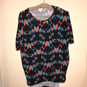 EUC red/green/blue Aztec XXS LuLaRoe Irma tunic